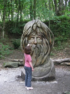 Green Man sculpture at Crich Tramway Museum